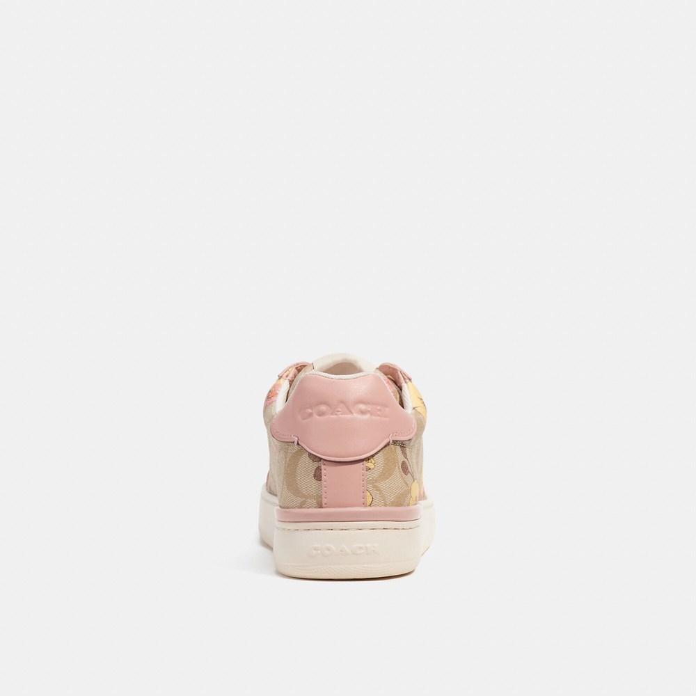 NWT Coach Outlet Clip Low Top Sneaker In Signature Canvas With Floral Print - Picture 4 of 6